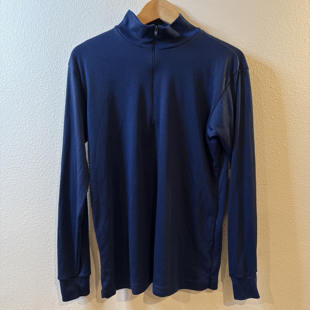 Patagonia Capilene Mens L Midweight 1/4 Zip Blue USA Early 90s‎